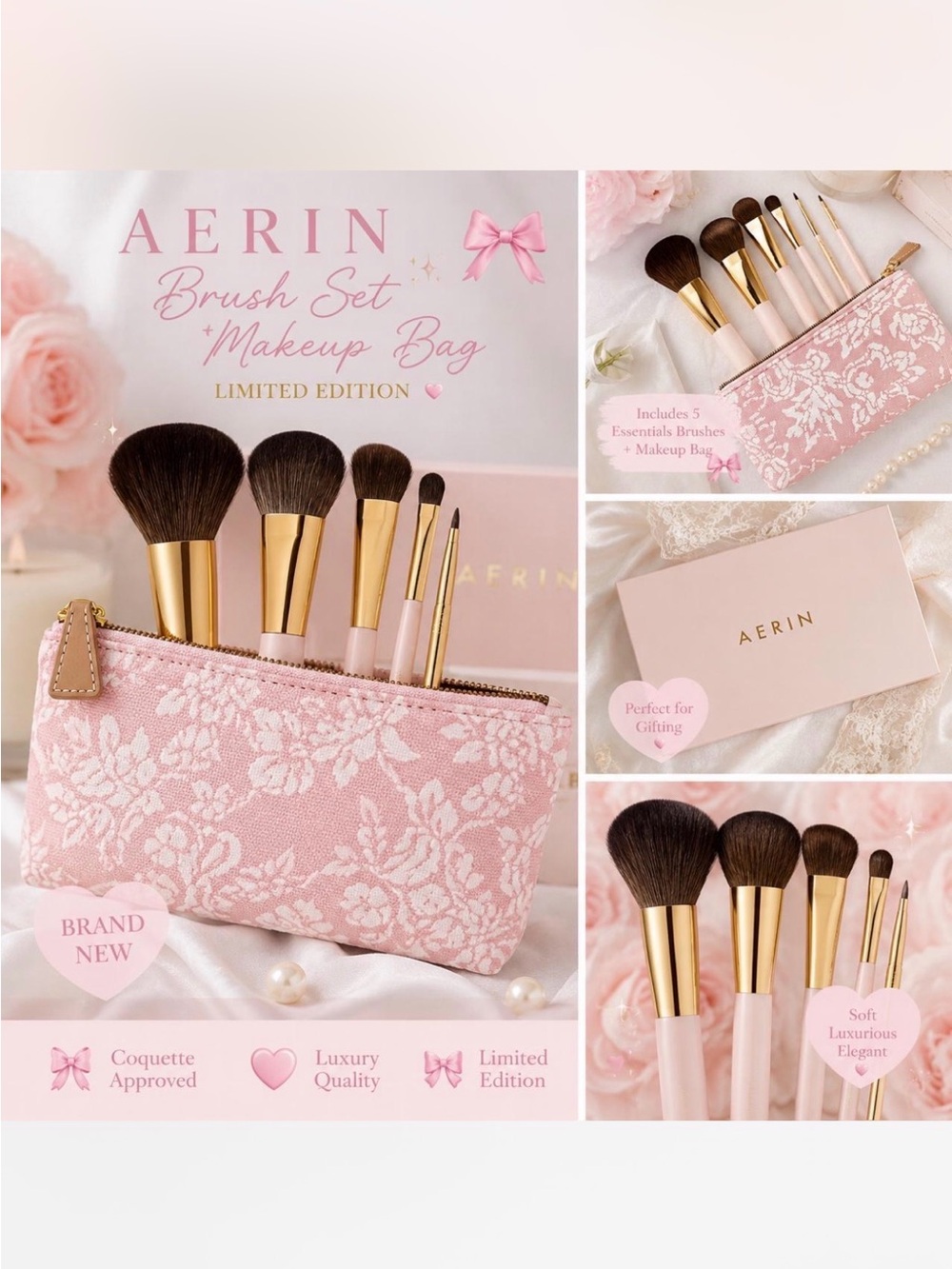 Aerin Limited Edition Pink Lace Brush Set